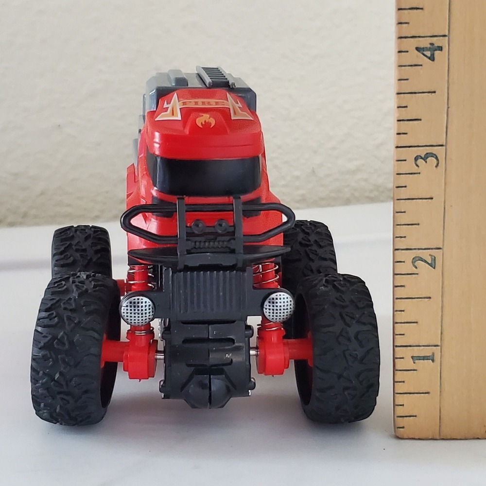 Red Monster Truck Fire Engine Toy with Suspension 22105LW Rescue Vehicle - Picture 11 of 14
